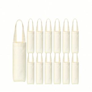 Custom Sublimation Blanks Bottle <b>Gift</b> Tote <b>Bag</b> Reusable Washable Wine Purse Carrier Canvas Wine <b>Bags</b> with Handle - Product Image 1