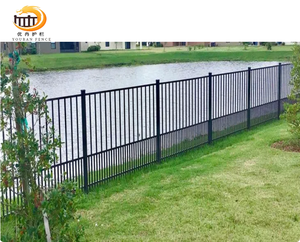 Commercio all'ingrosso moderno metallo rivestito in polvere di zinco antico a forma di lancia in acciaio tubo di recinzione, palo appuntito forgiato giardino di ferro recinzione - Product Image 1