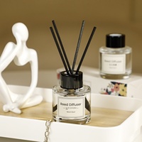 Diffuseurs à roseaux en verre 50 ml – Ensembles d'aromathérapie domestique à longue durée de vie, parfum d'huiles essentielles, non inflammable, non toxique, sans alcool