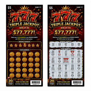 บัตรขูดรางวัลพิมพ์ลายตามสั่งจากโรงงาน ป้องกันการปลอมแปลง พิมพ์ตัวเลขนำโชค บัตรลอตเตอรี่ - Product Image 1