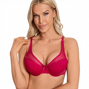 Sujetador sexy transpirable de tirantes ajustables, minimizador de busto grande, estilo de moda del Sudeste Asiático, para uso diario, con aros y push-up, de punto. - Product Image 3