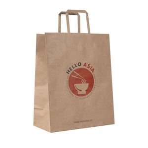 Wholesale Free <b>Design</b> Brown Kraft Paper Bag Custom logo <b>Printing</b> Food Paper Bag Flat Handle Shopping Gift Bag - Product Image 4