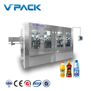 Automatic Tea Juice Hot Filling Machine/Beverage Production Line Process Equipment/fruit juice bottle 3in1 hot filling machine