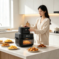 ANBOLIFE OEM&ODM Friteuse à air en verre non toxique 4 Qt et 6 récipients, sans PFAS, écran tactile LED, 95 % moins d'huile, appareils de cuisine