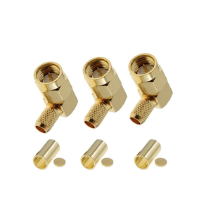 Connettore <span class=keywords><strong>SMA</strong></span> Maschio ad Angolo Retto a Crimpare per Cavo Coassiale RG58, Spina <span class=keywords><strong>SMA</strong></span> <span class=keywords><strong>M</strong></span> in Ottone con Pin Dorato per Sistemi RF Wireless - Product Image 5
