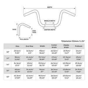 Dernier design 2026 - Compatible avec <span class=keywords><strong>Harley</strong></span> Dyna Custom - Guidons modifiés de 8/10/12/14/16/18 pouces pour une installation facile - Product Image 3
