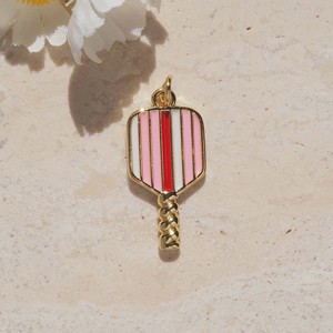 Pendentif Raquette en Émail Plaqué Or Laiton <span class=keywords><strong>Cuivre</strong></span>, Pendentif Bat Multicolore <span class=keywords><strong>Mini</strong></span> Raquette Émail, Accessoires Bijoux DIY pour Collier - Product Image 4