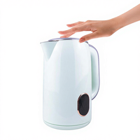 Bouilloire électrique en acier inoxydable de 1,7 L avec base rotative à 360°, contrôle de la température, sans fil, portable pour un usage domestique ou au bureau