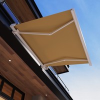 Auvent de terrasse motorisé à cassette intégrale, rétractable et pliable, pour véranda extérieure