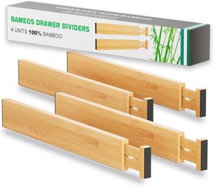 Ensemble <span class=keywords><strong>de</strong></span> séparateurs <span class=keywords><strong>de</strong></span> tiroirs en bambou, <span class=keywords><strong>organisateur</strong></span> <span class=keywords><strong>de</strong></span> tiroirs extensible et réglable en bambou pour la cuisine, la chambre à coucher, la salle <span class=keywords><strong>de</strong></span> bain, le <span class=keywords><strong>bureau</strong></span> - Product Image 1