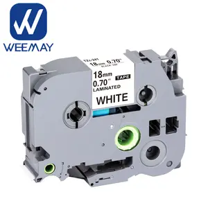 Weemay 3/4 pollici 26.2 piedi nero su bianco compatibile fratello P-Touch stampante nastro Tze-241