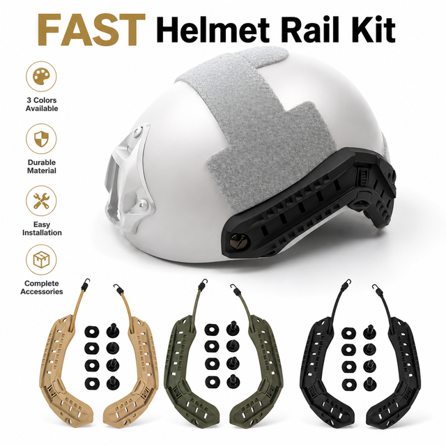 FAST Helmet Side Rail Nylon ARC Accessory Mounting Rail with Multi-Slot Design for Outdoor Sports Helmet Accessories