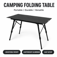 Table de camping pliable en alliage d'aluminium portable, légère et compacte, pour pique-nique en plein air, voyages, randonnée, plage, jardin