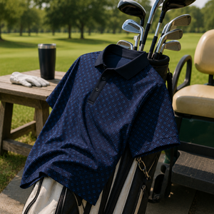 Polo de Golf Azul Marino Premium Personalizado para Hombre, Microperforado, de Alto Rendimiento, Absorbente de Humedad, Marca Privada, Ropa Corporativa OEM - Product Image 1