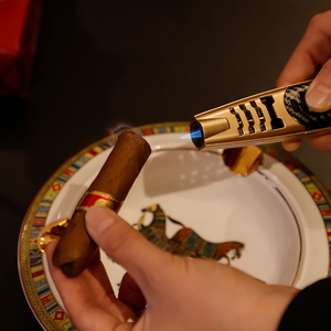 Encendedor de cigarros de fiesta Metal grande azul sola antorcha llama hogar multifunción encendedores butano Micro antorcha encendedor - Product Image 1