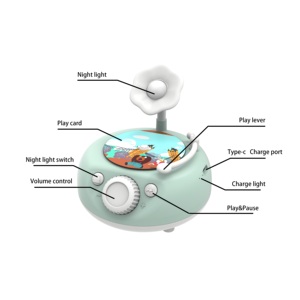 เครื่องเล่นแผ่นเสียง OEM Story Phonograph สำหรับเด็ก พร้อมไฟกลางคืนบลูทูธ และนิทานเสียงเพื่อการศึกษา - Product Image 3