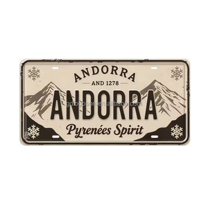 Placa de Matrícula Personalizada de Aluminio con Diseño en Relieve Vintage, Impresión UV, Recuerdo Turístico de <span class=keywords><strong>Andorra</strong></span>, Luz para Placa de Coche - Product Image 1