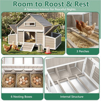 Gallinero de Madera Simple para Exteriores, Resistente a la Intemperie, con Nidos para 3+ Gallinas