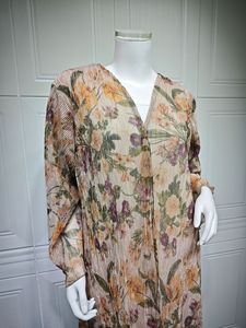 <span class=keywords><strong>Kimono</strong></span> pour femmes <span class=keywords><strong>Abaya</strong></span> mode élégant imprimé fleuri modeste turquie dubaï <span class=keywords><strong>Abaya</strong></span> manteau avec écharpe ensemble vêtements islamiques Caftans XF487 - Product Image 6