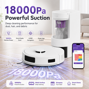 Robot aspirateur T40-C800 avec élimination automatique de la saleté et contrôle par application pour balayer et nettoyer - Product Image 1