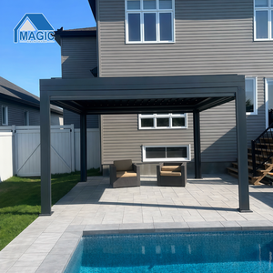 Pergola LED Intégrée Étanche Personnalisée avec Stores <span class=keywords><strong>pour</strong></span> Terrasse, Jardin, Deck, Véranda et Salle à Manger Extérieure - Product Image 2