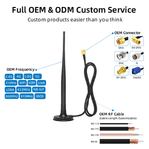 Antena de Base Magnética de 2.4GHz 5.8G, <span class=keywords><strong>Cable</strong></span> lora RG174 S M A Macho para Router WiFi, Amplificador de Señal Externo GSM 2G 3G 4G LTE - Product Image 4