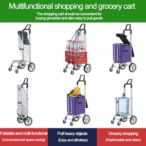 Jielai hàng tạp hóa mua sắm giỏ hàng với 360 độ cán xoay bánh xe cầu thang leo núi tiện ích giỏ hàng dễ dàng ráp giỏ hàng - Product Image 3