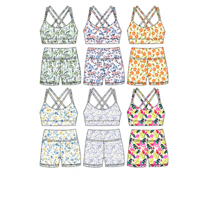 ملابس يوغا عالية الجودة من المورد، إعادة الطلب، تصميم مخصص بكتف واحد، ملابس رياضية صينية ماهرة الصنع، ملابس يوغا باللونين الأحمر والأبيض - Product Image 1