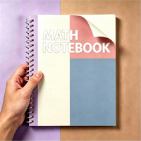 Cahier de mathématiques personnalisé, reliure spirale, format A5, papier quadrillé, cahier pour l'école et les étudiants en mathématiques, pages pointillées