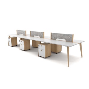 Table de bureau moderne pour 6 personnes, poste de travail modulaire - Product Image 1