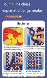 Jeu de société éducatif rotatif 4-en-1 pour enfants : Échecs, Échecs à bascule, Match-3, Jouets parent-enfant - Product Image 5