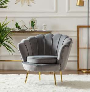 Chaise de <span class=keywords><strong>canapé</strong></span> de luxe en forme de coquille de fleur en laiton doré tapisserie d'ameublement en métal tissu de velours <span class=keywords><strong>2</strong></span> <span class=keywords><strong>places</strong></span> meubles de salon chaise moderne - Product Image 5