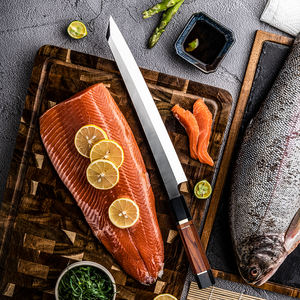 Grandsharp 12.8 ''Couteau à <span class=keywords><strong>saumon</strong></span> japonais Kiritsuke Sashimi Sushi Couteaux Kiritsuke Corne de buffle noire et manche en bois de fer du désert - Product Image 4