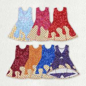 Robes de yoga pour filles, 7 couleurs, style 'Ice-cream Drip Sprinkles', longueur genou, pour sœurs - Product Image 1