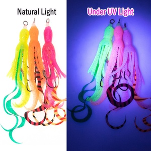 Esca per <span class=keywords><strong>Pesca</strong></span> in Acqua Salata all'Ingrosso, Amo per Polpo in Silicone Morbido Luminoso, Esca a Gonna di Calamaro, Amo Ausiliario per Slow Jigging, Esca per Trolling - Product Image 4