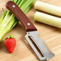 Groothandel handmatige houten schilmes en flesopener roestvrijstalen snijder/snijmachine drie-in-één fruit groente aardappel snijder