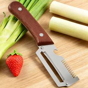 Wholesale Manual Wooden Peeler and Bottle Opener Stainless Steel <b>Shredder</b> Slicer Three-in-One Fruit <b>Vegetable</b> Potato Slicer - Product Image 3