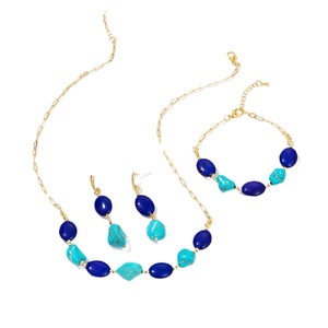 Ensemble de bijoux de mariée bohème vintage en turquoise, colliers et boucles d'oreilles pour filles et femmes - Product Image 5