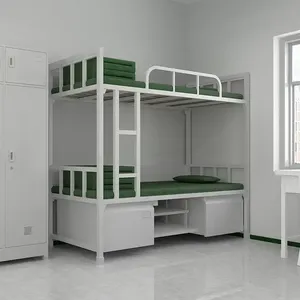 Lits superposés jumeaux en métal très résistants <span class=keywords><strong>Lit</strong></span> double bon marché en acier pour garçons filles adolescents adultes chambre dortoir - Product Image 4