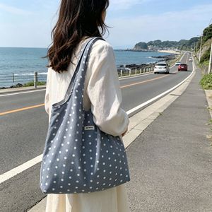 Borsa a Spalla Casual Stile Coreano per Donne, Grande Capacità, Nuova Collezione Estate 2026, Stampa a Pois, in Poliestere - Product Image 2