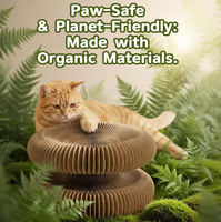 Arbre à chat pliable en carton Magic Organ, grand nid douillet pour chat avec jouet - Design luxueux adapté aux chatons
