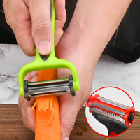 3-in-1 roestvrijstalen roterende aardappel- en groenteschiller met antislip handvat, multifunctionele groente- en fruitrasp, keukenhulpje