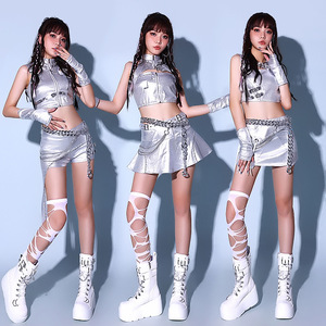 <span class=keywords><strong>Tenue</strong></span> de performance de danse jazz Ecowalson, nouvelle <span class=keywords><strong>tenue</strong></span> de scène sexy, cool et élégante, vêtements de danse <span class=keywords><strong>coréenne</strong></span>, vêtements pour groupe de filles K-Pop, femmes - Product Image 2