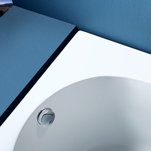 Bañera de esquina (disponible en esquina izquierda o derecha), bañera acrílica ovalada independiente, bañera de spa resistente antiamarilleo para pared. - Product Image 3