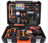 Ensemble de 52 pièces d'outils de quincaillerie pour la maison Perceuse électrique Perceuse au lithium Ensemble de boîte à outils à main