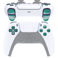 Kits de remplacement pour manette PS5 : D-Pad, gâchettes R1L1 R2L2 et boutons Share/Options, finition brillante bleu-iris