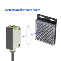 Capteur optique de détection de bouteille transparente FUWEI FGNE10-50NFR-T, interrupteur photoélectrique, type de réflexion de lentille