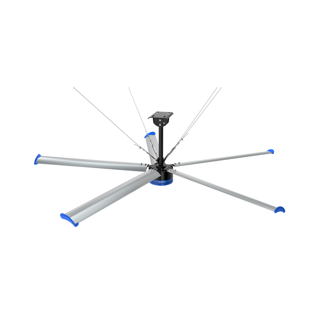 5.5m Industrial HVLS Ceiling Fan 1.1kW PMSM Motor Large Air Volume Cooling Fan for Warehouse Factory Workshop 5 Aluminum Blades