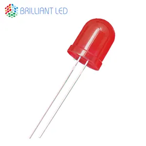 Plug-in Beaded Led Indicator 10mm Red Red Highlight F10 Round Head Red LED