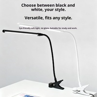 Lampe de table à pince, bras articulé flexible, col de cygne en aluminium, lampe de lecture électrique LED, design moderne simple, réglable